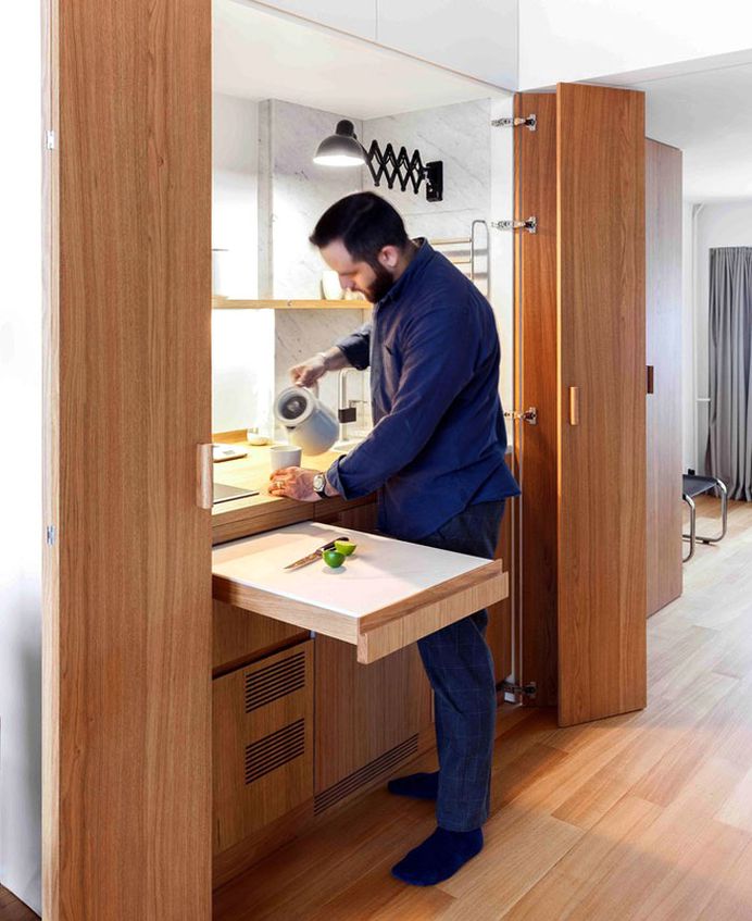 Studio Bazi Create Modern Functional Space from Tiny Apartment - InteriorZine