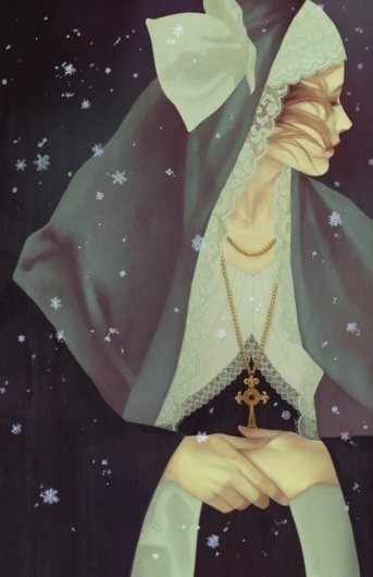tumblr_ly085a56Br1qz9v0to1_500.jpg (JPEG Image, 453 × 699 pixels) #odile #van #der #snow #women #religion #nun #painting #sta