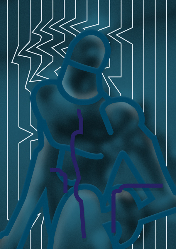 Untitled #abstract #edvard #scott #statue #illustration #man #blue