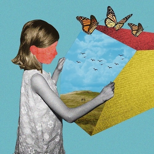 "Oh no, time to grow up!" #surrealism #collage #vintage #art