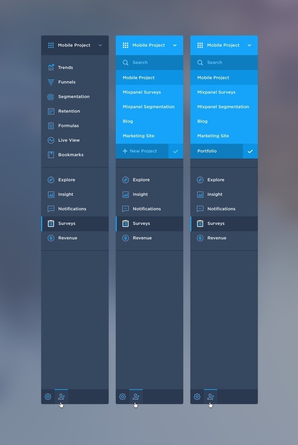 Mixpanel_navigation #flat #modern #ui #soft #gui