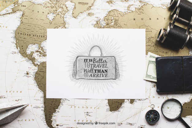Travel concept with paper Free Psd. See more inspiration related to Mockup, Vintage, Travel, Money, Paper, Map, Retro, World map, World, Mock up, Glass, Drawing, Compass, Adventure, Decorative, Magnifying glass, Tourism, Vacation, Cash, Trip, Holidays, Magnifier, Journey, Up, Vintage paper, Binoculars, Concept, Traveling, Vintage retro, Traveler, Purse, Explore, Magnifying, Worldwide, Composition, Mock and Touristic on Freepik.