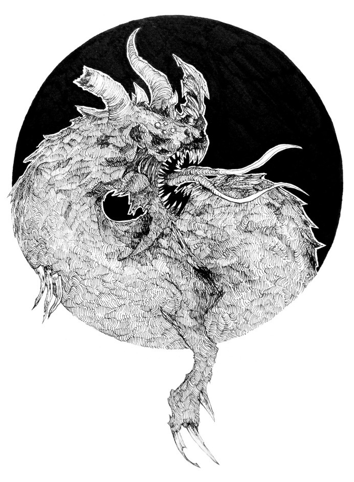 Kaiju 2 Artline - pentel Facebook and Tumblr: Bana's Kingdom #alien #dragon #line #white #movie #black #artline #insect #and #monster #game #kaiju #sci-fi