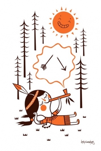 Peace Pipe Art Print by Andy Gonsalves | Society6 #print #design #illustration #poster #art