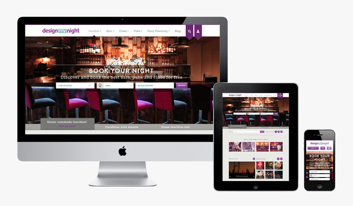 Design My Night Web design