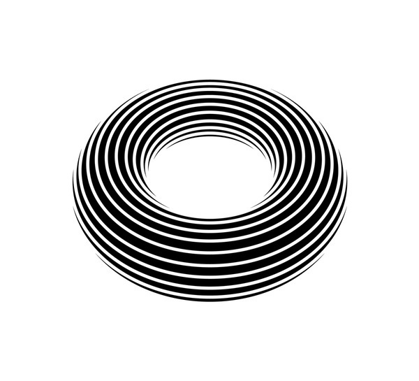 Negativ Donut Art Print #illustration #vector #geometric #donut