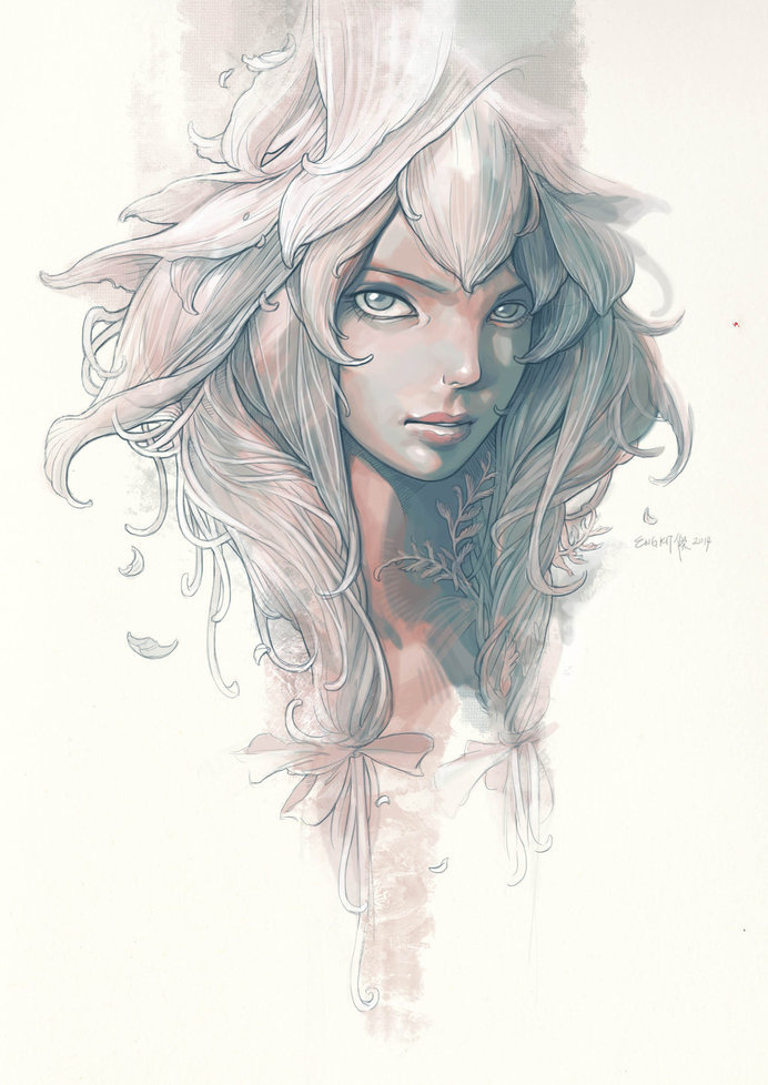 The flower fairy by engkit #illustration #portrait #inspiartion
