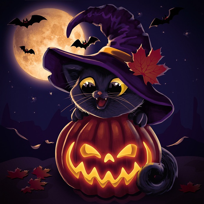 beginner easy halloween paintings & paint by numbers #painting