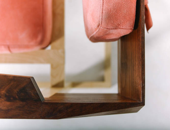 ArmChair Pink Creamson Fly Massive Millworks #fly-massive-millworks #wood #interior #armchair #modernism #furniture #maple #walnut #design