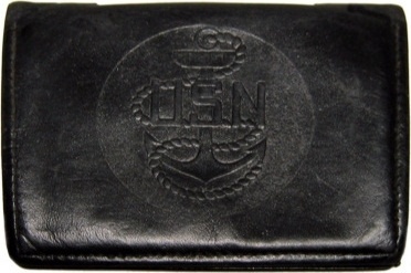 Things from the Navy Days (',')<oh #emboss #wallet #black #leather #navy