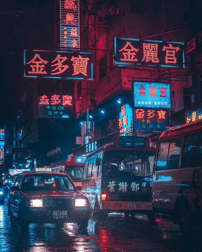 Cyberpunk Street Photos in Hong Kong by Andy Knives