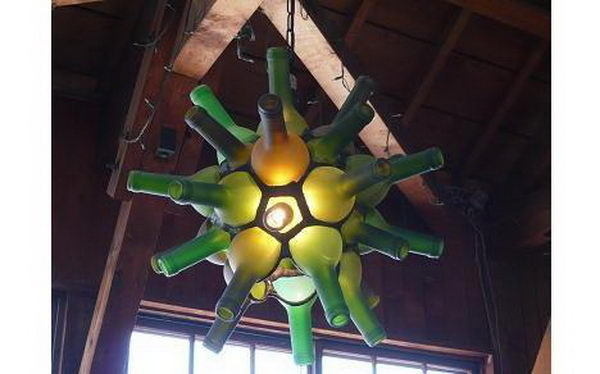 25 Creative Wine Bottle Chandelier Ideas #chandelier #light #wine #bottle