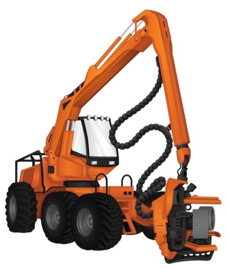 Heavy Machinery on the Behance Network #machinery #illustration #orange #forestry