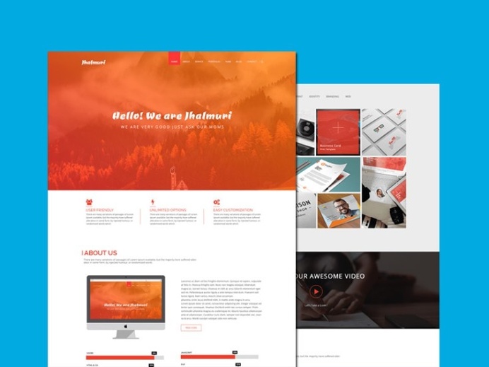 Jhalmuri : Free Single Page Portfolio PSD Template