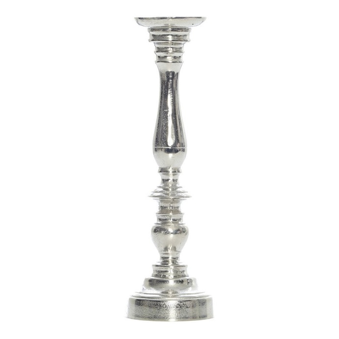 Flannigan Silver Matt Pillar Candle Stick, 35 cm