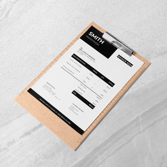 Photography Invoice Template Modern Invoice Professional | Etsy