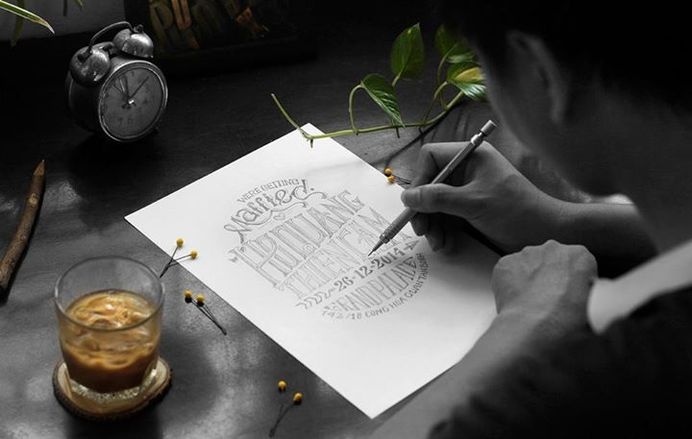 Invitation typography - jimmi tuan #vietnam #wedding #lettering #workplace #studio #poster #tuan #hand #jimmi #typography