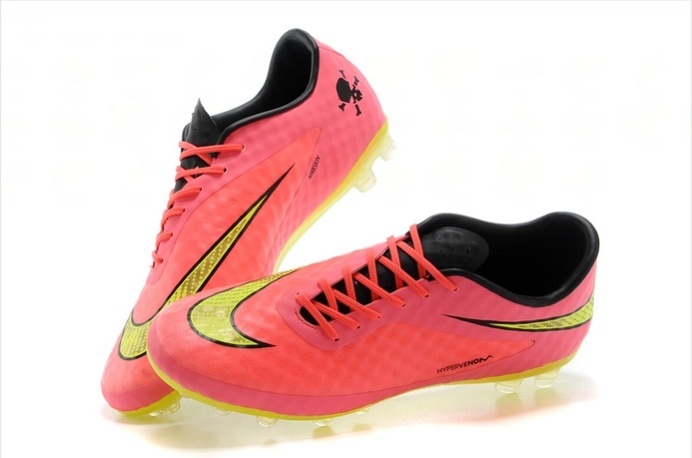 Nike Soccers Hypervenom Phantom AG Crimson Volt Hyper Peach Yellow