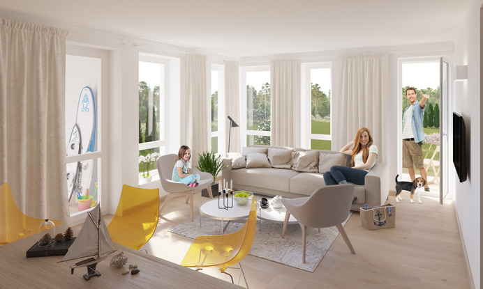Seaside apartments - dizonaurai #interior #render