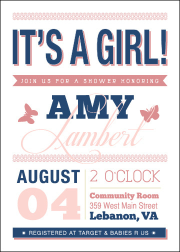 Baby Shower Invite #invite #invitation #print #design #collateral #type #typography