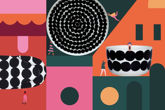 Lotta Nieminen designed the holiday campaign for Marimekko, the iconic home furnishings, textiles, and fashion company based in Finland. Inspired by the cheerful and warm colours of Marimekko's new winter collection, the illustration showcases a colourful city preparing for the holidays. For more of the most beautiful designs visit mindsparklemag.com
