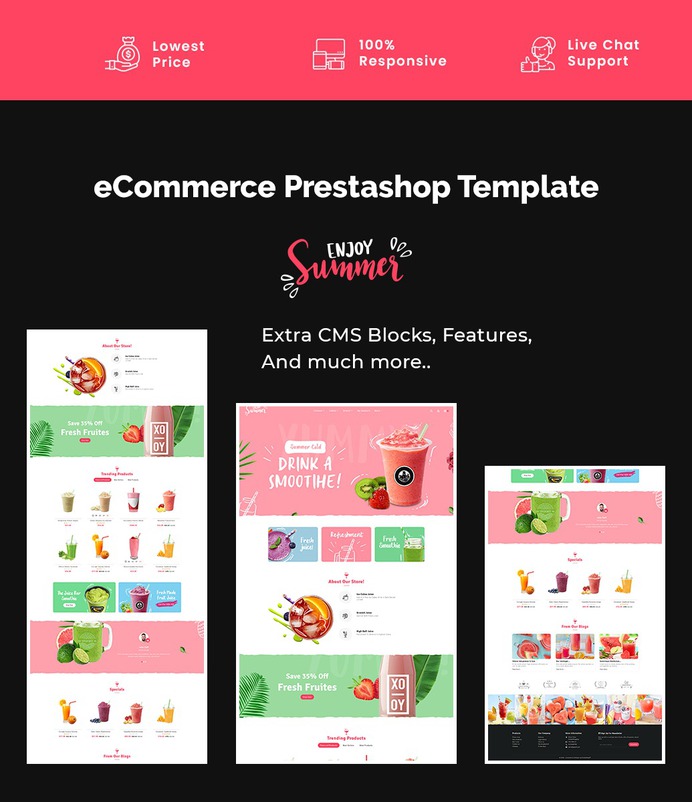 #Summer #Food & #Drink #Shakes - #Prestashop #Responsive #Theme | #TemplateTrip #eCommerce #Website #Design #Template