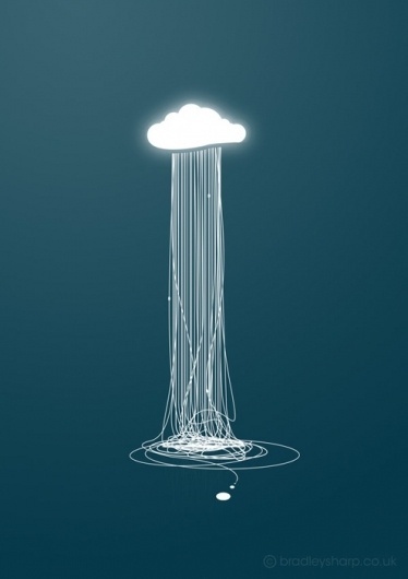 Curioos | Digital Art Publishing House | Limited Edition Prints #sharp #cloud #wires #brad #rain #glow