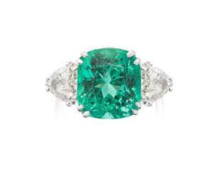 Smaragd-Diamant-Ring