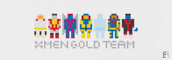 Mini Pikzels #heroes #bishop #iceman #hero #storm #xmen #marvel #gold