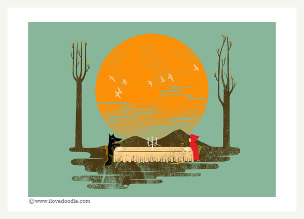 Delicious Sunset #red #riding #little #illustration #wolf #hood