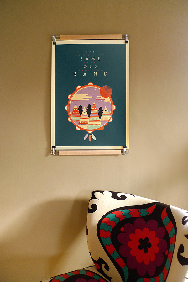 Affiche The Same Old Band par Weareted imprimée en sérigraphie par Dezzig #screenprint #rockband #poster #printmaking