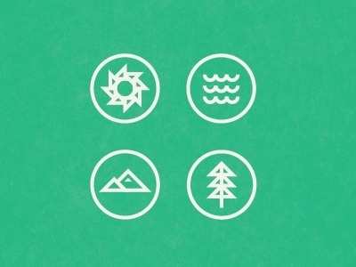 Dribbble - Sun, Sea, Mountain, Tree by Brent Couchman #illustration #design #graphic