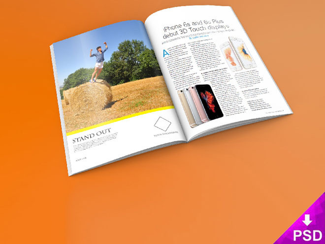 Glossy Magazine Mockup PSD