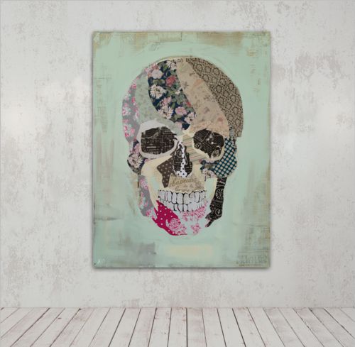 "belle_mort3.jpg" from the series, "exercise these demons" Acrylic and Cut-Paper on Canvas www.KyleMosher.com