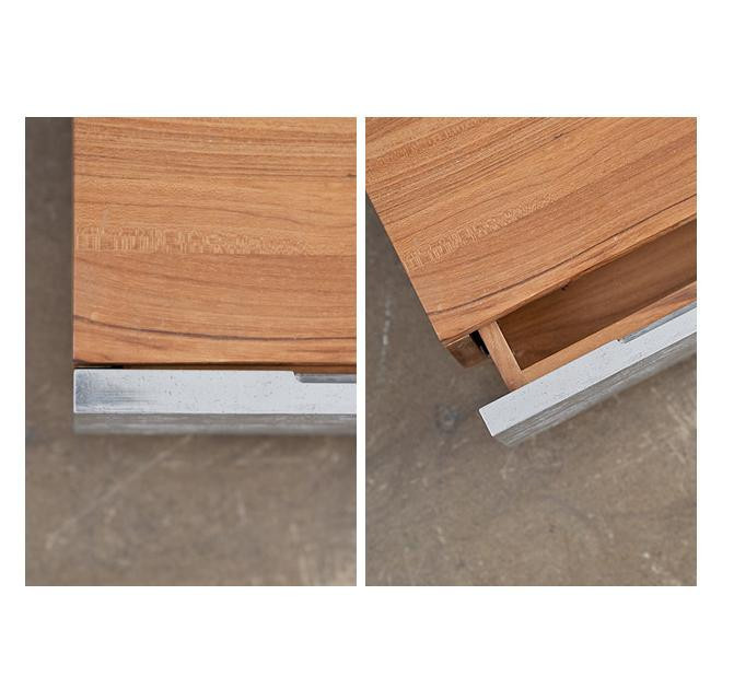 MASHstudios - PHC Series Low Night Table #wood #aluminum #working #handle