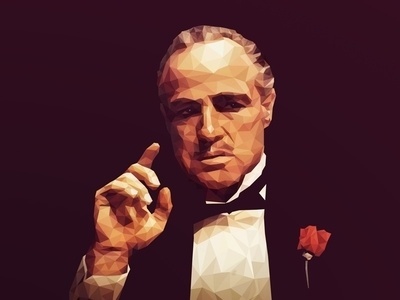 . #brando #hollywood #marlon #godfather #poly #polygonal