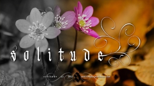 All sizes | Solitude | Flickr - Photo Sharing! #calligraphy #gothic #swirls #steveczajka #solitude #textura #flowers