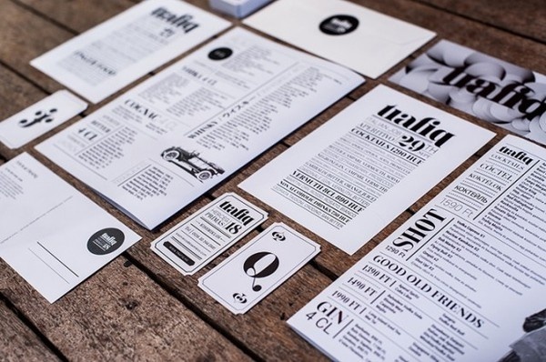 Trafiq Bar Identity #print #food #stationery #trafiq #typography