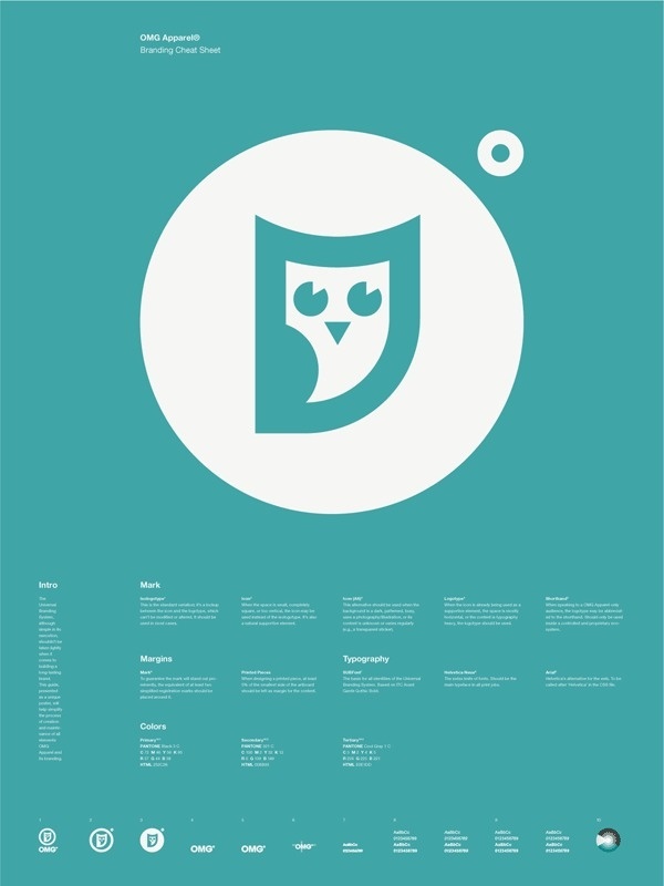 Universal Branding System Poster (OMG Apparel) #inspiration #creative #information #branding #icon #design #graphic #grid #system #poster #logo #typography