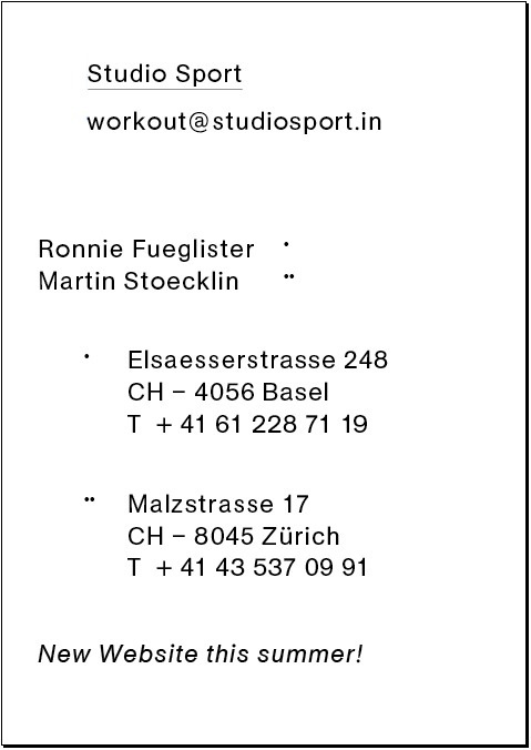 STD SPRT RF MST BS ZH #swiss #grafik #graphic #studiosport #typography