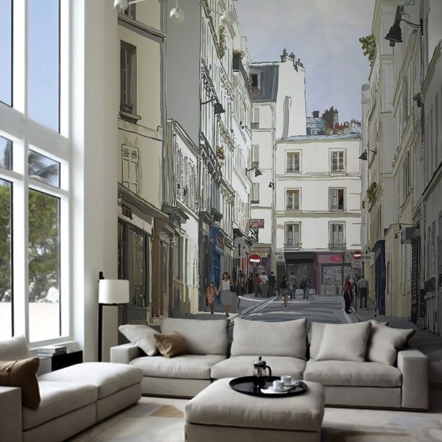 Street Near Montmartre Paris Wall Mural #tech #flow #gadget #gift #ideas #cool