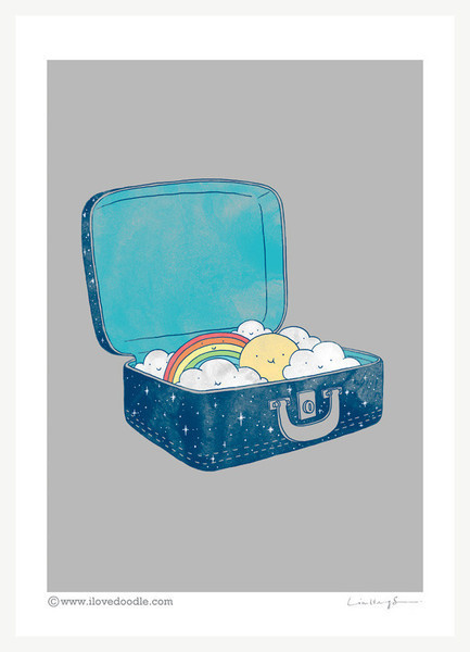 Always bring your own sunshine – ilovedoodle - The visual art of Lim Heng Swee #cloud #illustration #case #poster #bag #rainbow