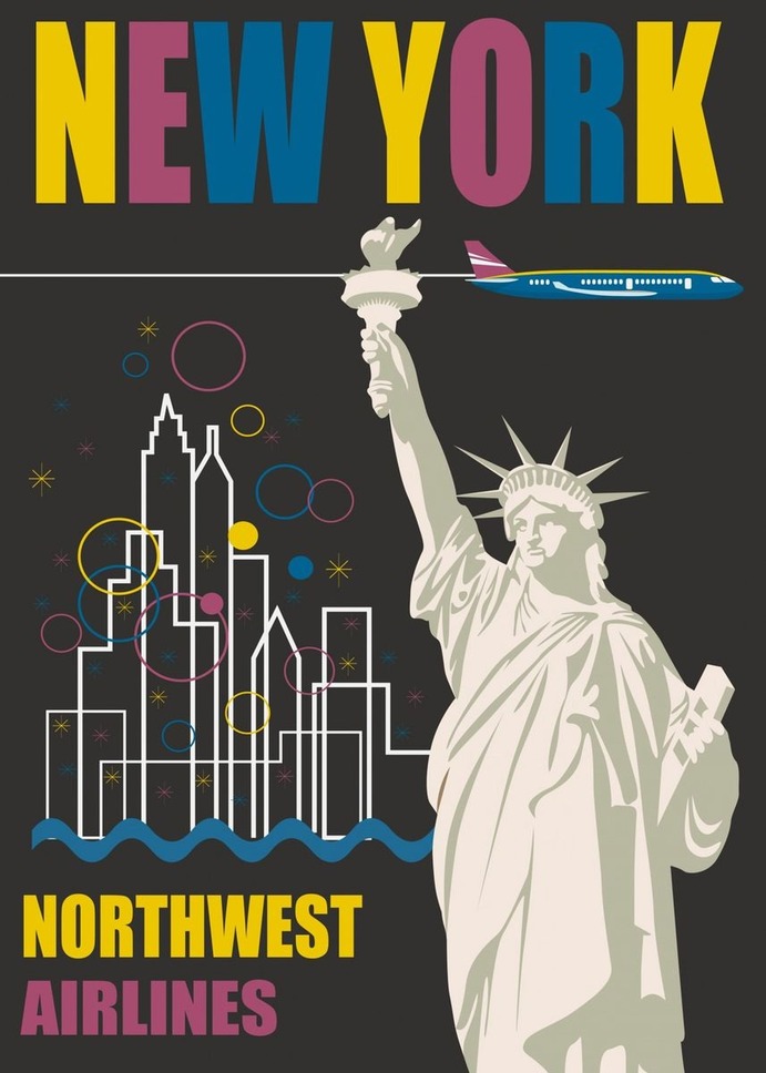 "New York" Poster Print on metal by Sam Kal