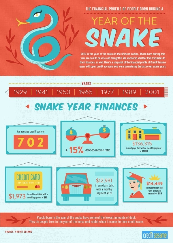Year of the Snake Finances #infographics #money #finances