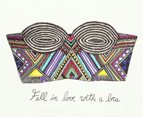 The Under Girl #pattern #girl #the #illustration #handwritten #under #fashion #bras