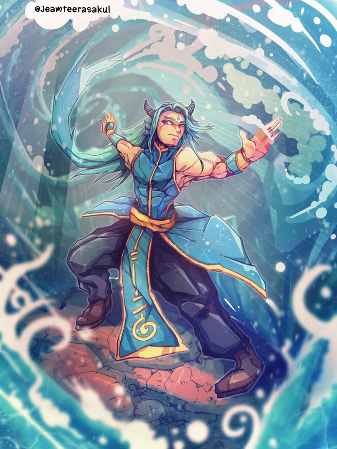 Commission: Water Dragon, Nok Jeamteerasakul