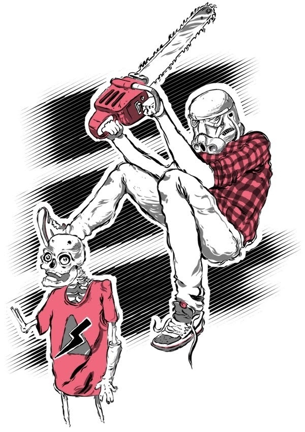 red ink on paper #print #wars #shirt #star #tee #zombie