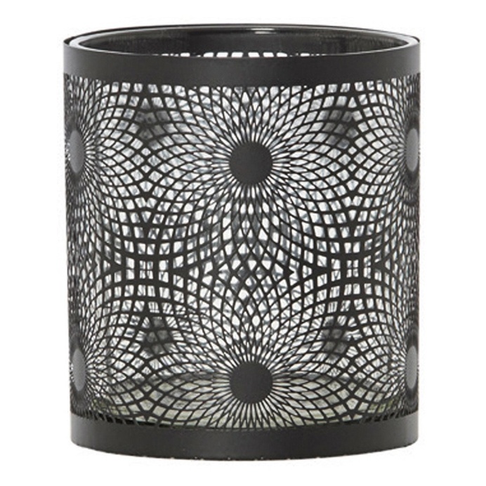Jans Black Metal Swirl Hurricane Candle Holder 10 cm