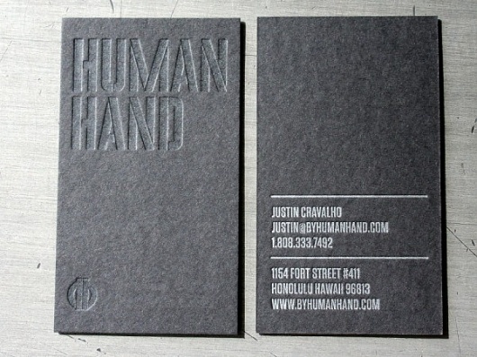 Human Hand Business Card - Beast Pieces #business #branding #letterpress #identity #cards