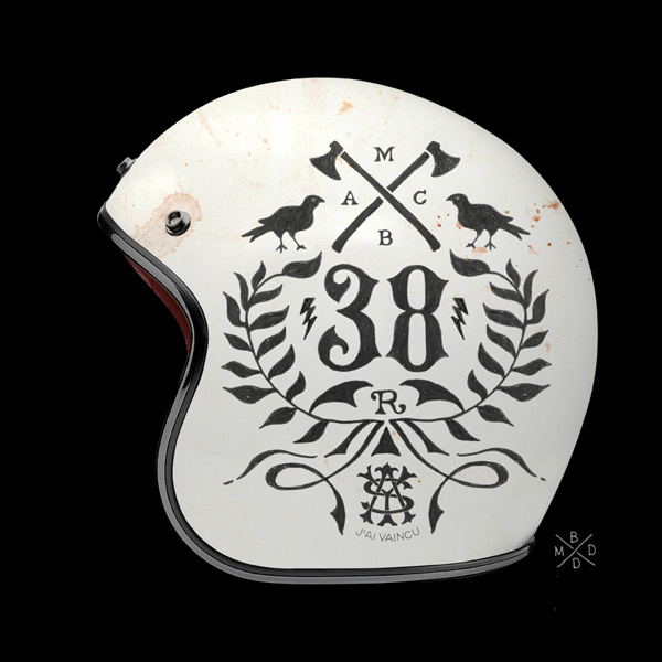 Helmets Private Collection on Behance #helmets #cafe #bike #racer